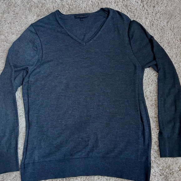 Men's John Varvatos Cotton Blend Charcoal V-Neck Sweater Size Large - Picture 11 of 13